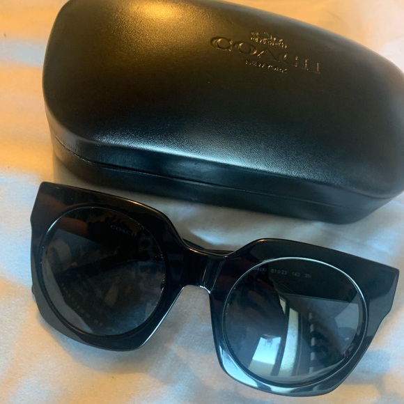 COPY - Rare Coach Black Sunglasses Iridescent Logo.” - Picture 4 of 7